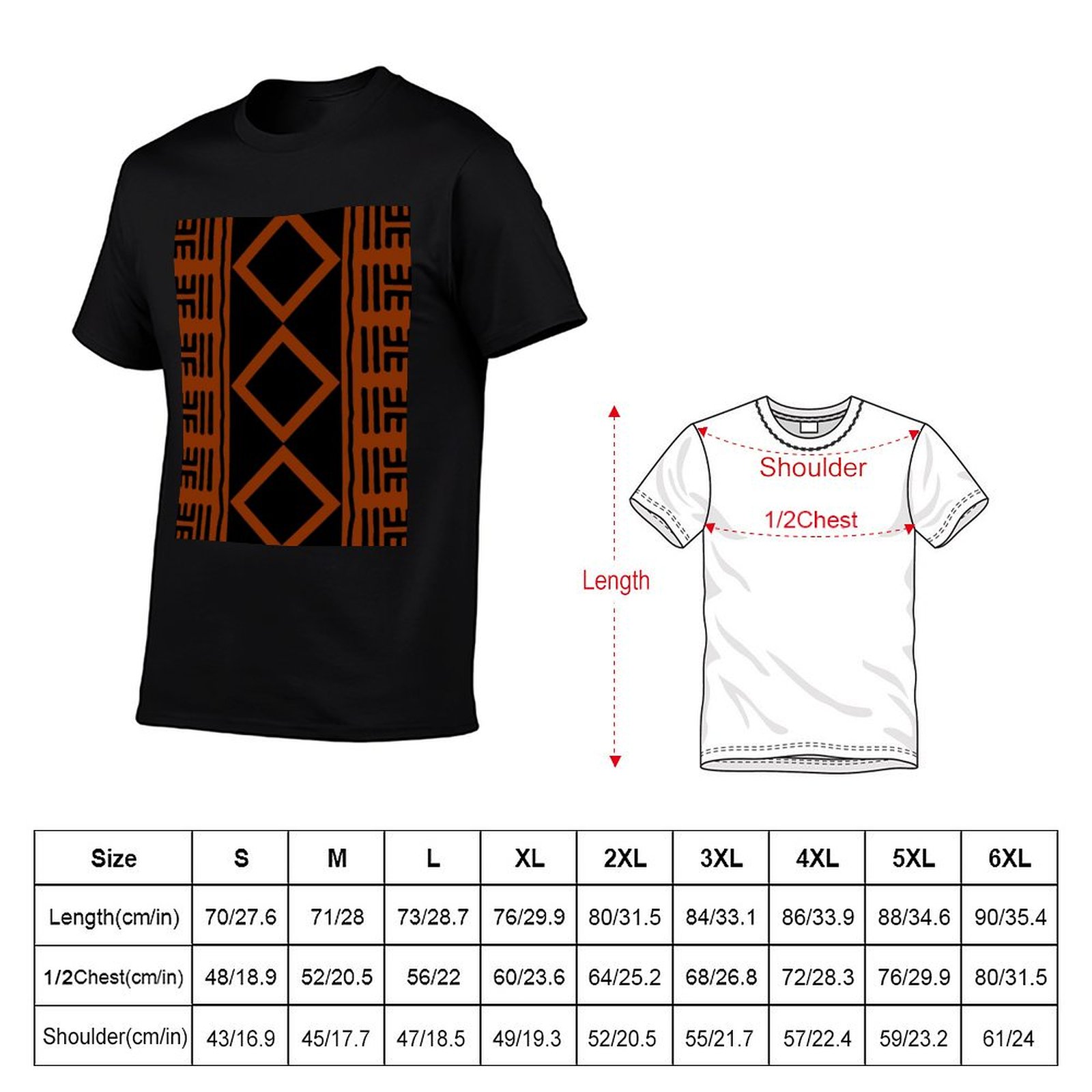 Rust Colored African Mudcloth  - đánh giá và giá Mudcloth Print Top