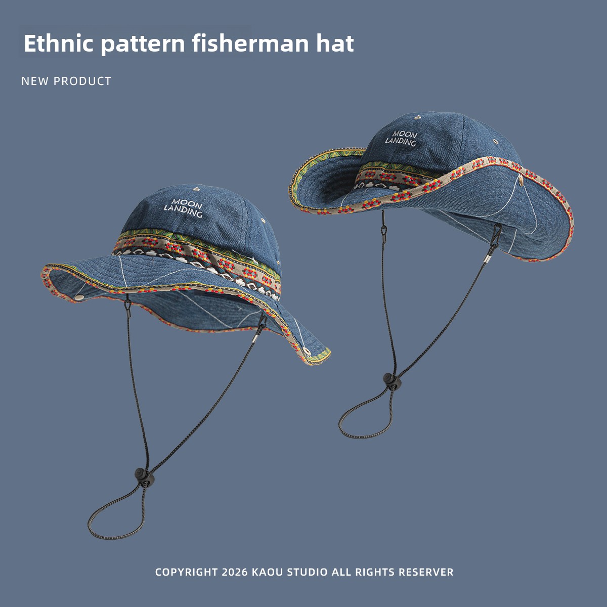 Bohemian Denim Bucket Hat for  - đánh giá và giá Ethnic Fashion Photography