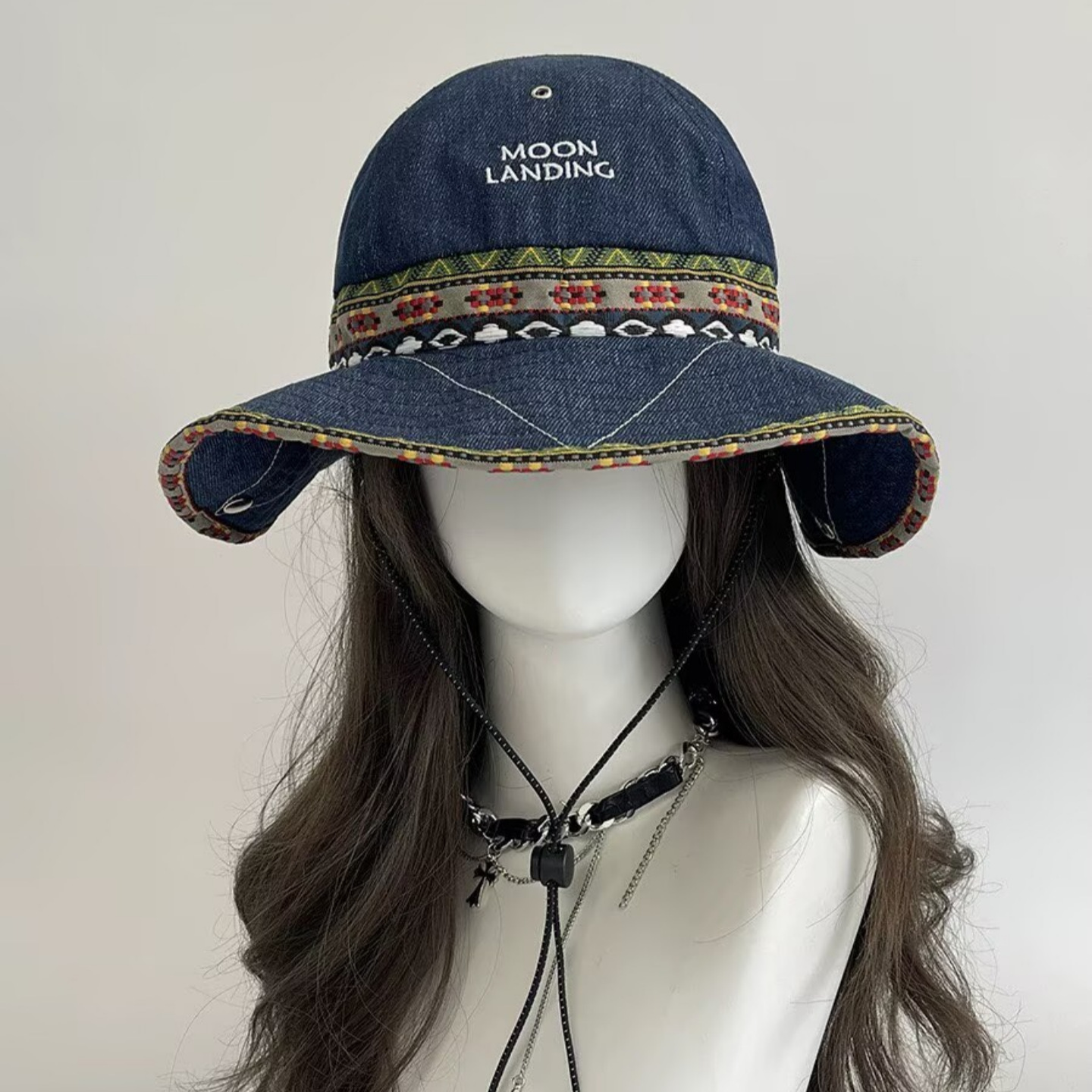 Bohemian Denim Bucket Hat for  - đánh giá và giá Ethnic Fashion Photography