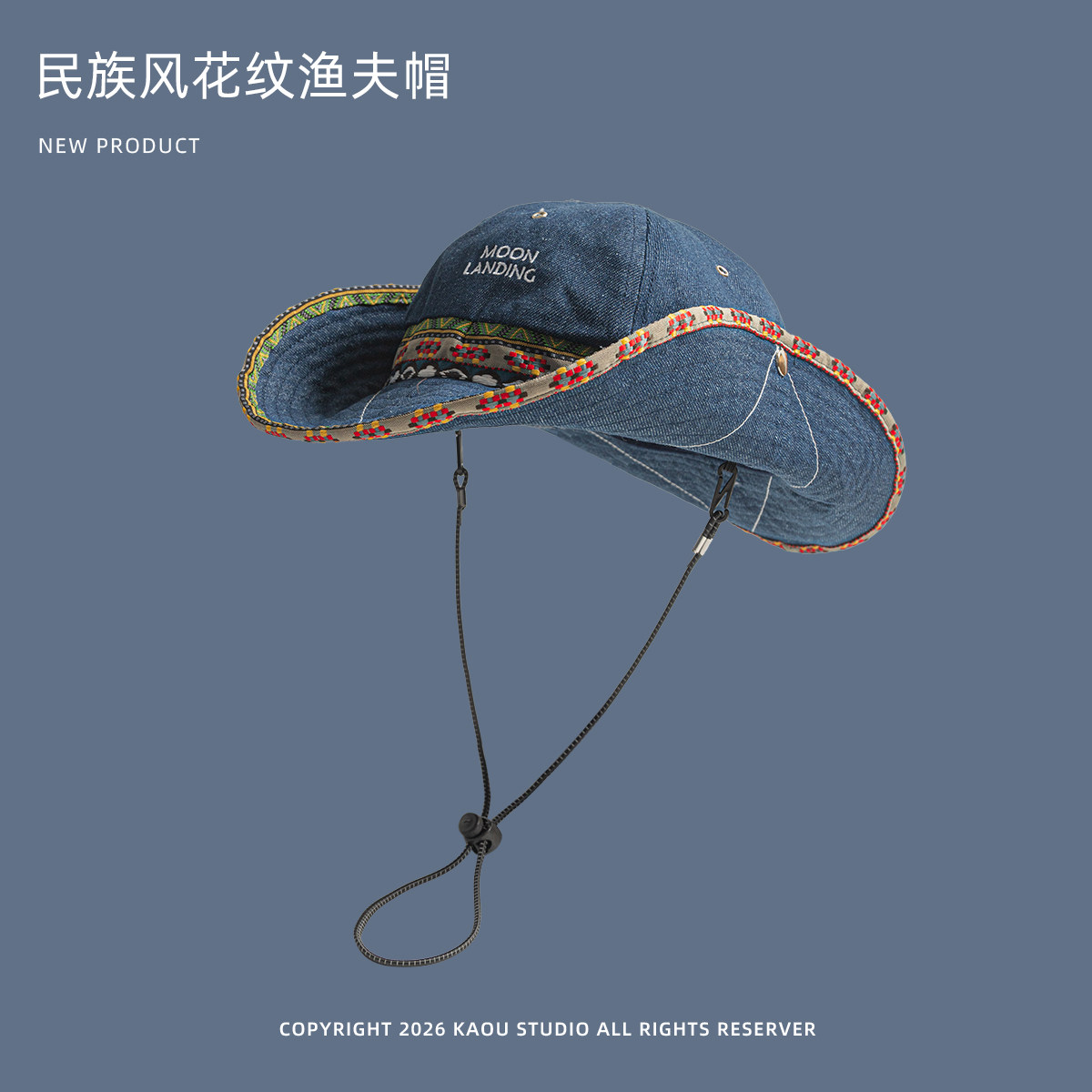 Bohemian Denim Bucket Hat for  - đánh giá và giá Ethnic Fashion Photography