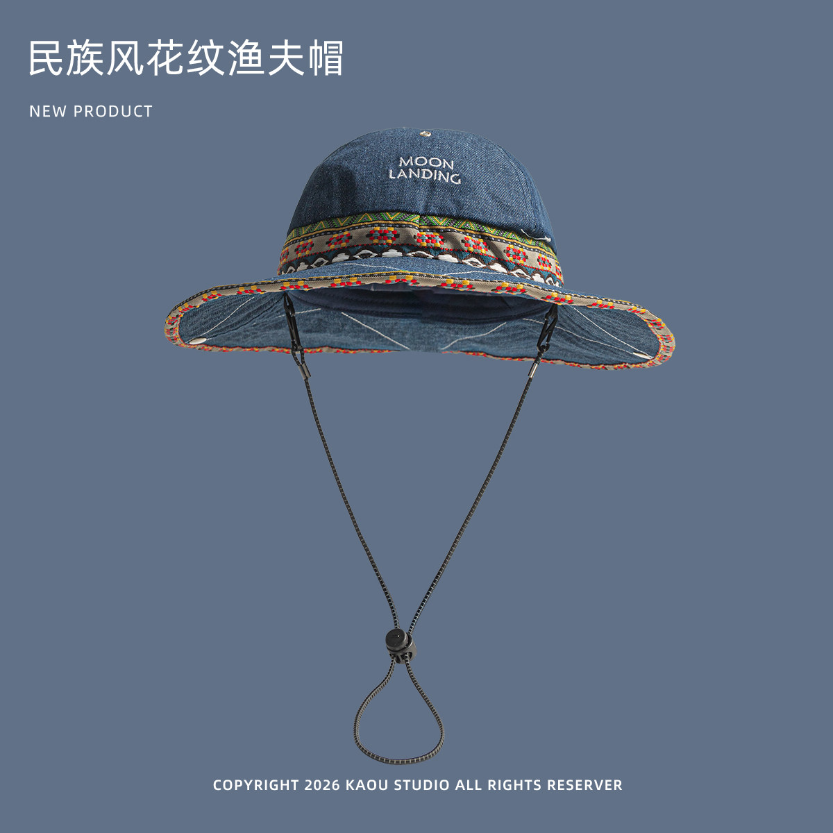 Bohemian Denim Bucket Hat for  - đánh giá và giá Ethnic Fashion Photography
