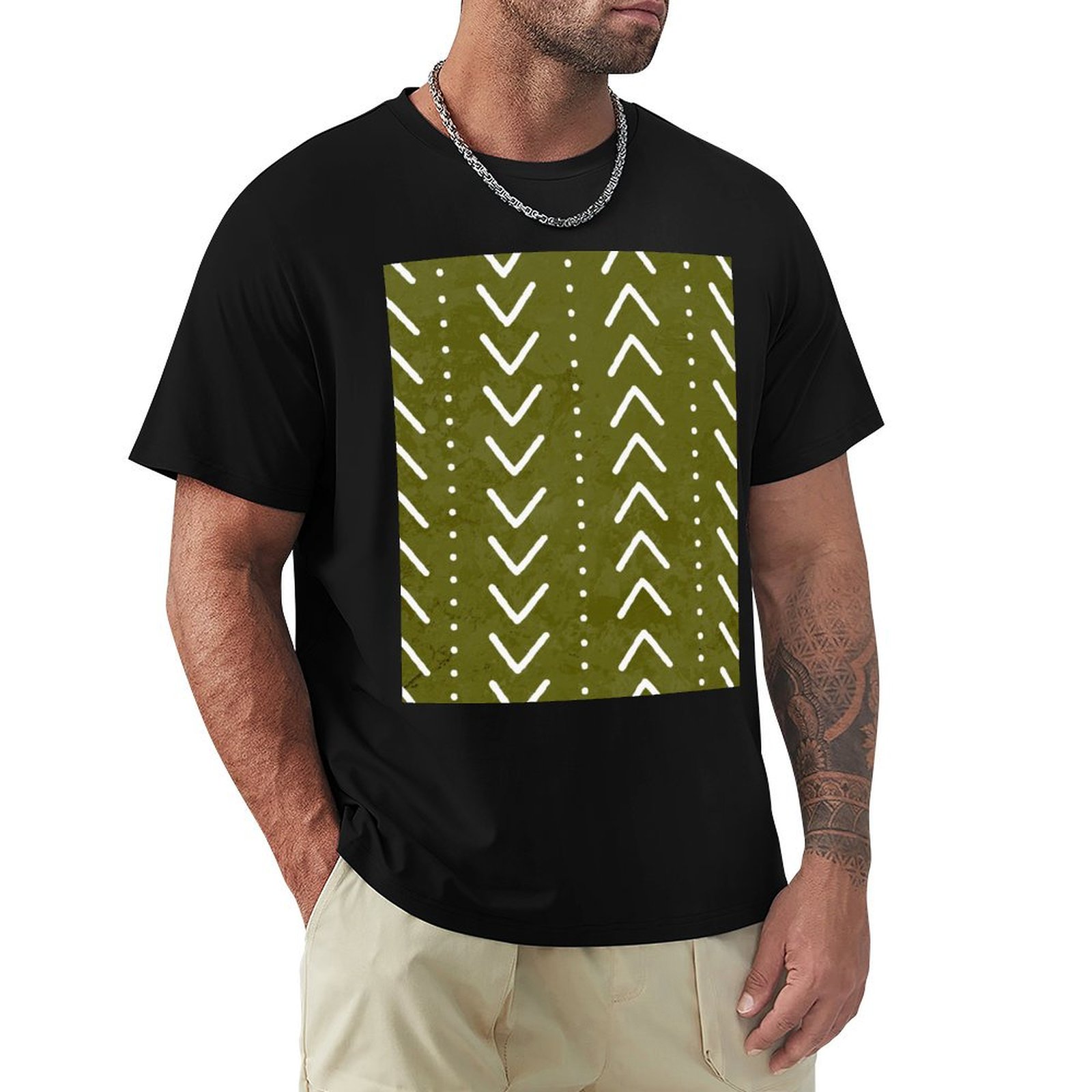 Olive Green Mudcloth Arrows Pa - đánh giá và giá Mudcloth Print Top