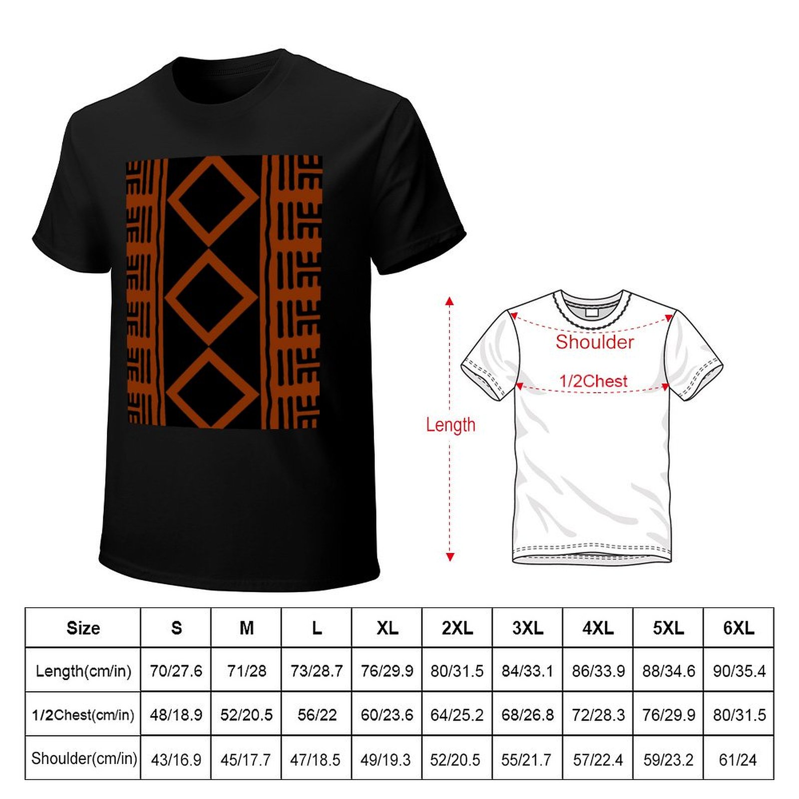 Rust Colored African Mudcloth  - đánh giá và giá Mudcloth Print Top
